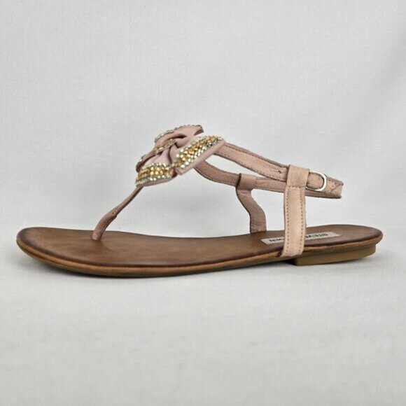 Steve Madden Pink Leather Bow Sandals Size 9 - Picture 1 of 5